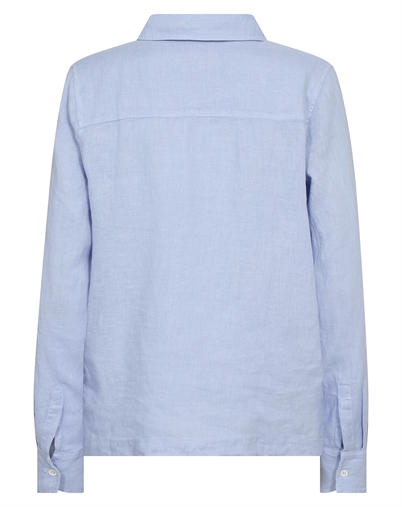 Mos Mosh - MMEnna Linen Pocket Bluse - Brunnera Blue